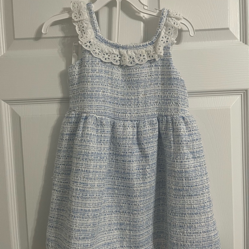 Janie and Jack Blue and White Tweed Dress
